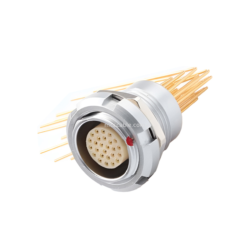 B Series Push Pull Circular Connector Multi-core ประเภท 2 ~ 32 core หัวเข็มปั่น (ตรงหรือมุม)