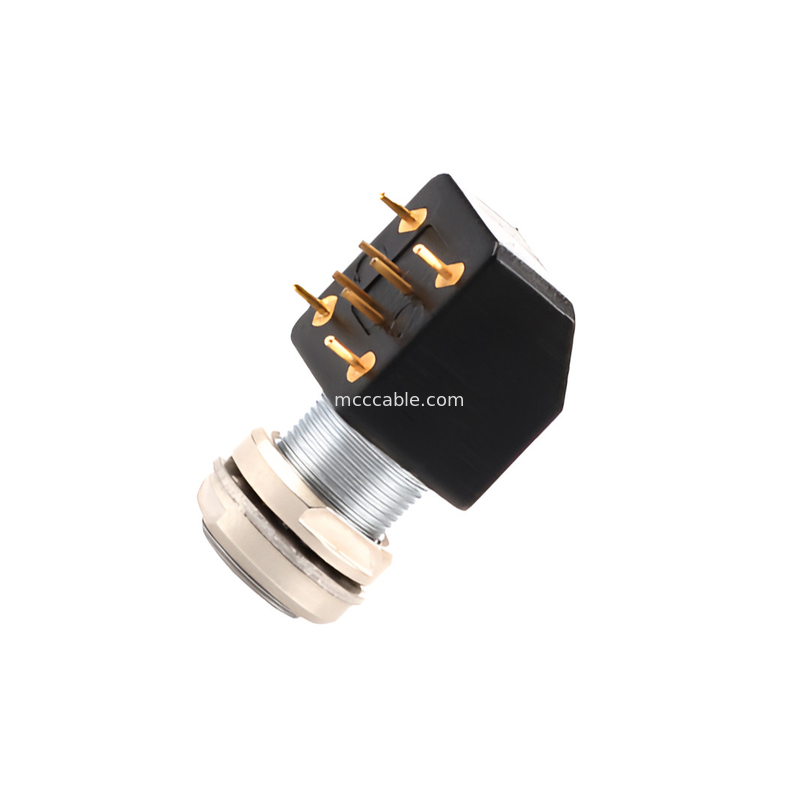 ซีรี่ย์ B Z12 4Pin Double Nut ติดตั้งมุม 90° โซกิตมุม Double Nut ติดตั้งสําหรับแผ่นวงจรพิมพ์