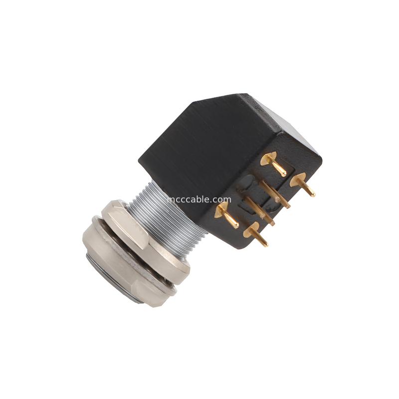 ซีรี่ย์ B Z12 4Pin Double Nut ติดตั้งมุม 90° โซกิตมุม Double Nut ติดตั้งสําหรับแผ่นวงจรพิมพ์
