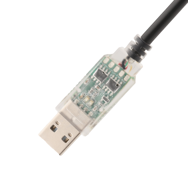 เครื่องปรับสายเคเบิลอุตสาหกรรมที่กําหนดเอง USB-A RJ422 ถึง RS232 Network Port Network Engineering Debug Cable