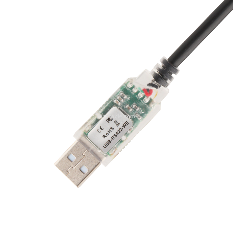 เครื่องปรับสายเคเบิลอุตสาหกรรมที่กําหนดเอง USB-A RJ422 ถึง RS232 Network Port Network Engineering Debug Cable