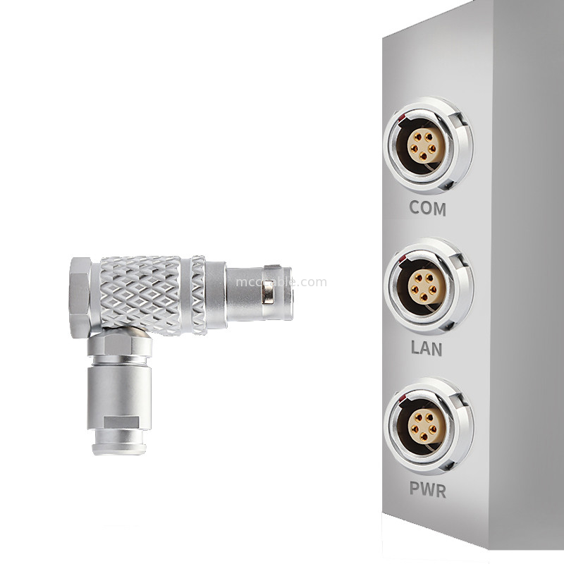 เครื่องเชื่อมการควบคุมอุตสาหกรรม ซีรีส์ B T3 5Pin 90° มุมขวา เครื่องเชื่อมวงกลม