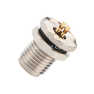 เครื่องเชื่อมกันน้ําวงกลมอุตสาหกรรม M5 รหัส-A 4Pin Panel Flange PCB โซค็อตหญิง IP67