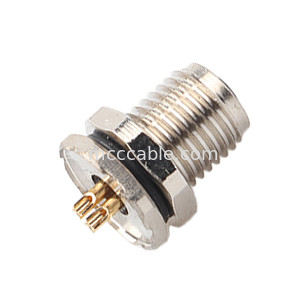 เครื่องเชื่อมกันน้ําวงกลมอุตสาหกรรม M5 รหัส-A 4Pin Panel Flange PCB โซค็อตหญิง IP67