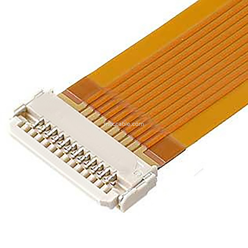 สายเคเบิลไมโครโคเอชเชียลแนวราบ 0.5mm Pitch DW-5 20598-008T-02 เครื่องรับสาย 8 Pin