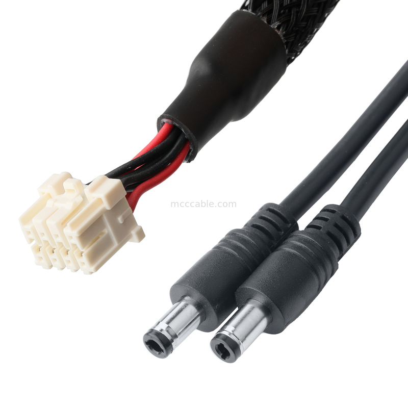 3.3 มม Pitch to DC Plug 2.5x5.5 มม การประกอบเคเบิล - UL2464 20AWG PVC