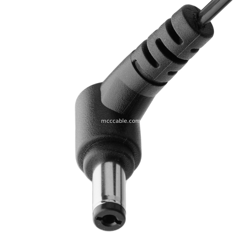 90 องศา DC Plug 2.1x5.5 มิลลิเมตรต่อ 2-Pin การประกอบเคเบิล - UL2648 24AWG