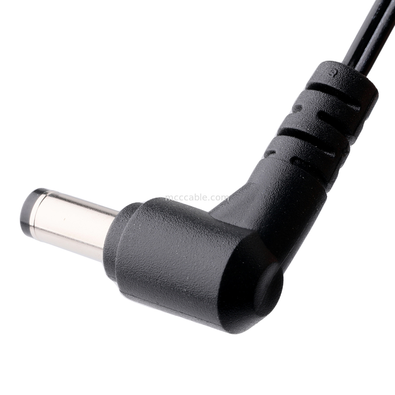 90 องศา DC Plug 2.1x5.5 มิลลิเมตรต่อ 2-Pin การประกอบเคเบิล - UL2648 24AWG