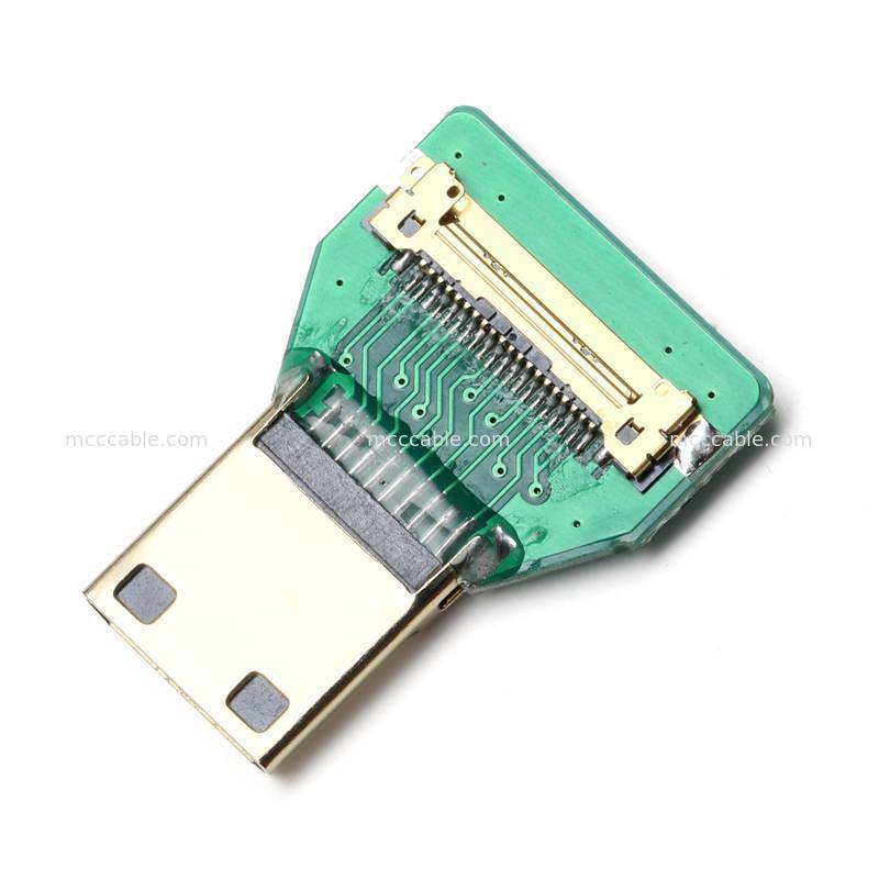 Custom Micro HDMI to Mini HDMI Micro Coax Cable Assembly สำหรับระบบแสดงผลแบบฝัง