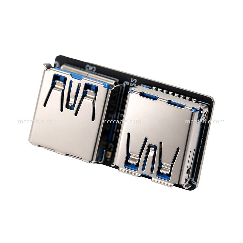 Dual-Angle USB 3.0 Type-A Expansion Bracket for Internal Motherboard Headers