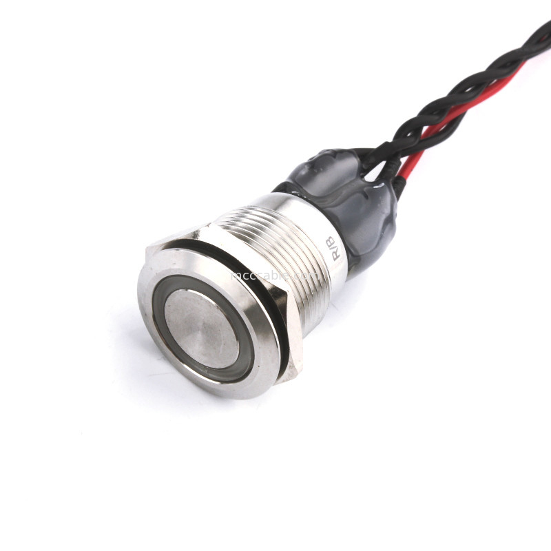 Bulgin Mpi002 28 D4 สายเคเบิลสวิตช์ไฟ LED สีแดงสีน้ำเงินสำหรับ Rl ถึง Molex 50579402
