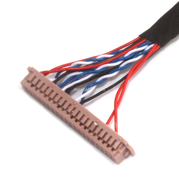 Pitch 1.25mm Lvds ชุดสายเคเบิล  DF13-40DS-1.25C ถึง Df 19g-20s