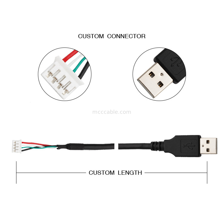 28AWG USB 2.0 ถึง JST SPH-4 ชุดสายไฟแบบกำหนดเอง 9 พินขั้วต่อจอแสดงผล lvds