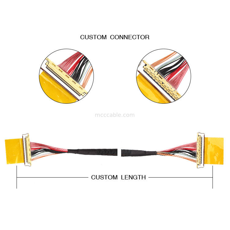 36AWG Lvds คาเบลประกอบ I  20453-240t-01 ถึง 20453-240t-01 40P 0.4 มม