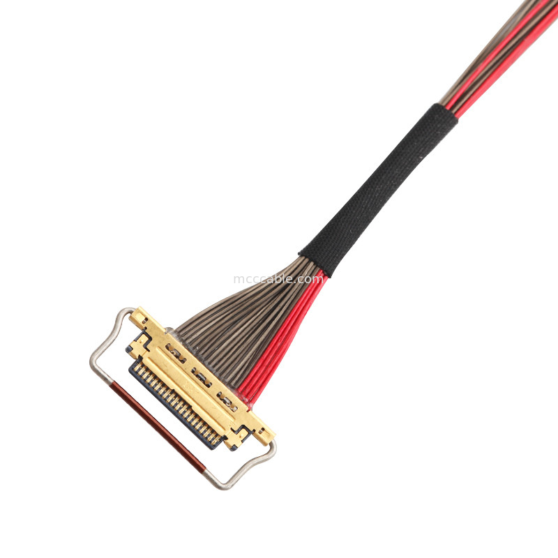 UL EDP LVDS สายเคเบิลโคเอชเชียล 0.4 มิลลิเมตร Pitch 20633-220T-01S 20 Pin ความยาวตามสั่ง