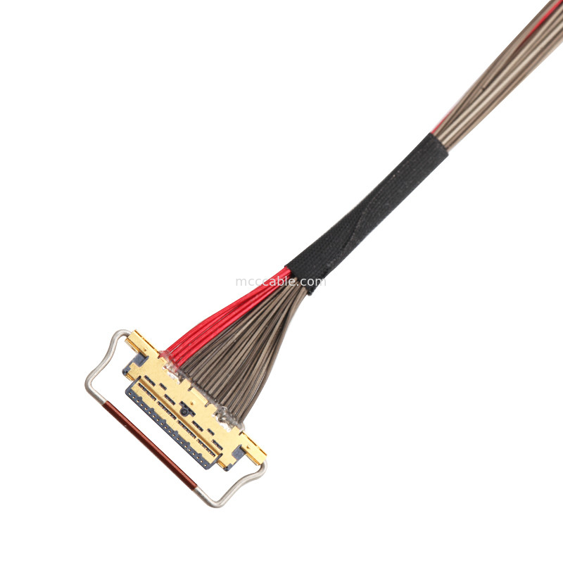 UL EDP LVDS สายเคเบิลโคเอชเชียล 0.4 มิลลิเมตร Pitch 20633-220T-01S 20 Pin ความยาวตามสั่ง