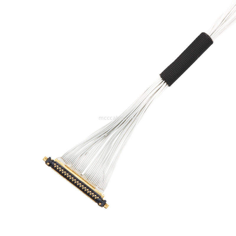 การประกอบเคเบิล UAV Lvds Edp การประกอบเคเบิล 0.25 มิลลิเมตร Pitch 20531-034T-02 To Jst Auhr-05v-H 34 Pin Micro coaxial cable