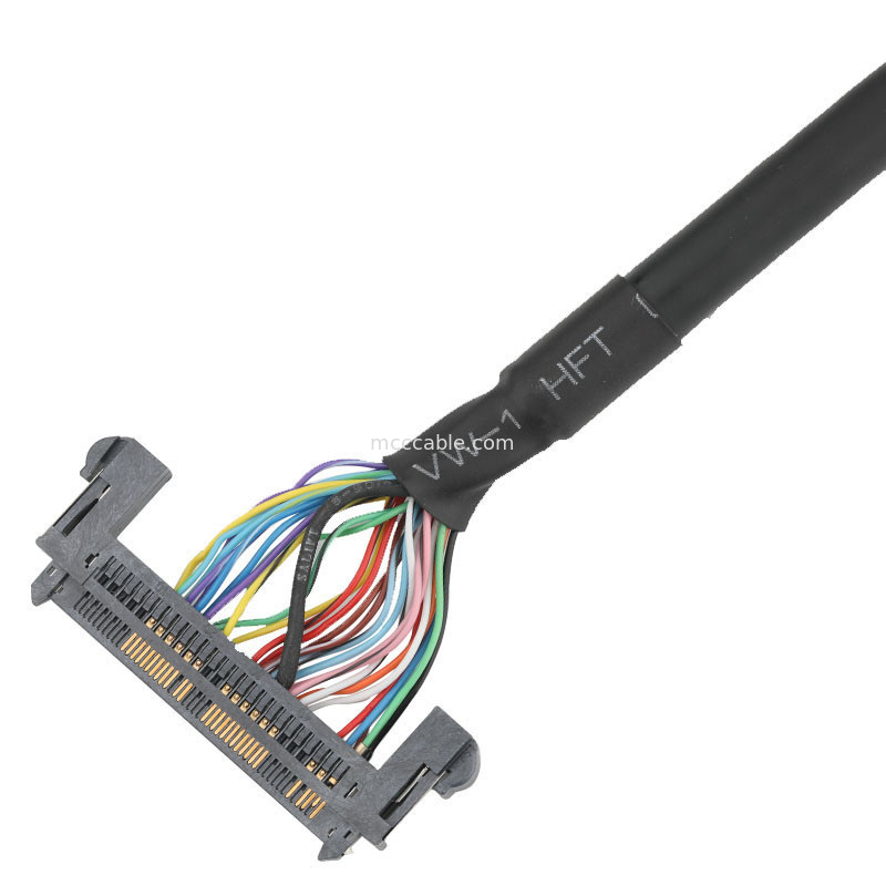 1.25mm DF14-30S-1.25C ถึง JAE 0.5mm FI-RE51HL LVDS EDP Cable Assembly