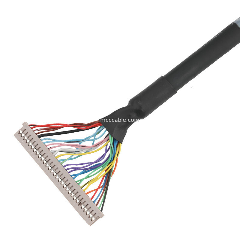 1.25mm DF14-30S-1.25C ถึง JAE 0.5mm FI-RE51HL LVDS EDP Cable Assembly